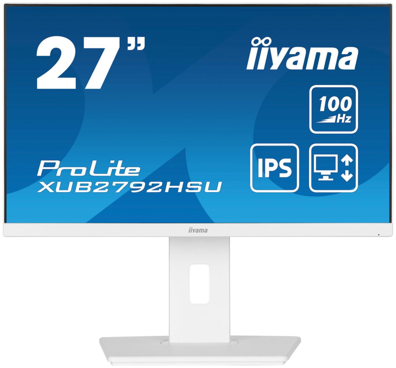 iiyama ProLite XUB2792HSU-W6 Monitor 27" IPS Full HD 100Hz Bianco con USB Hub