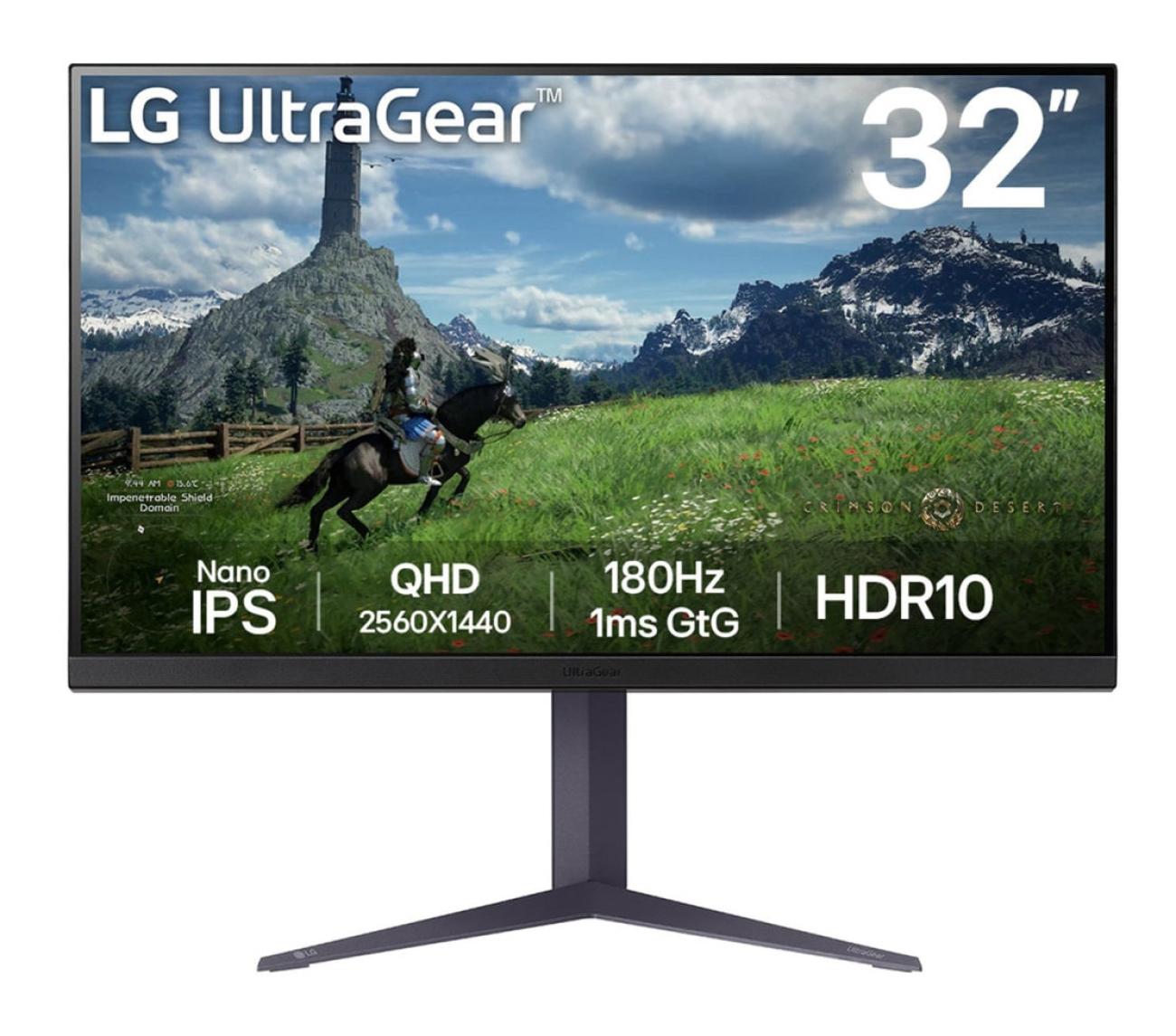 LG 32GS85QX-B Monitor Gaming 32" QHD 180Hz HDR10 IPS G-SYNC FreeSync Nero