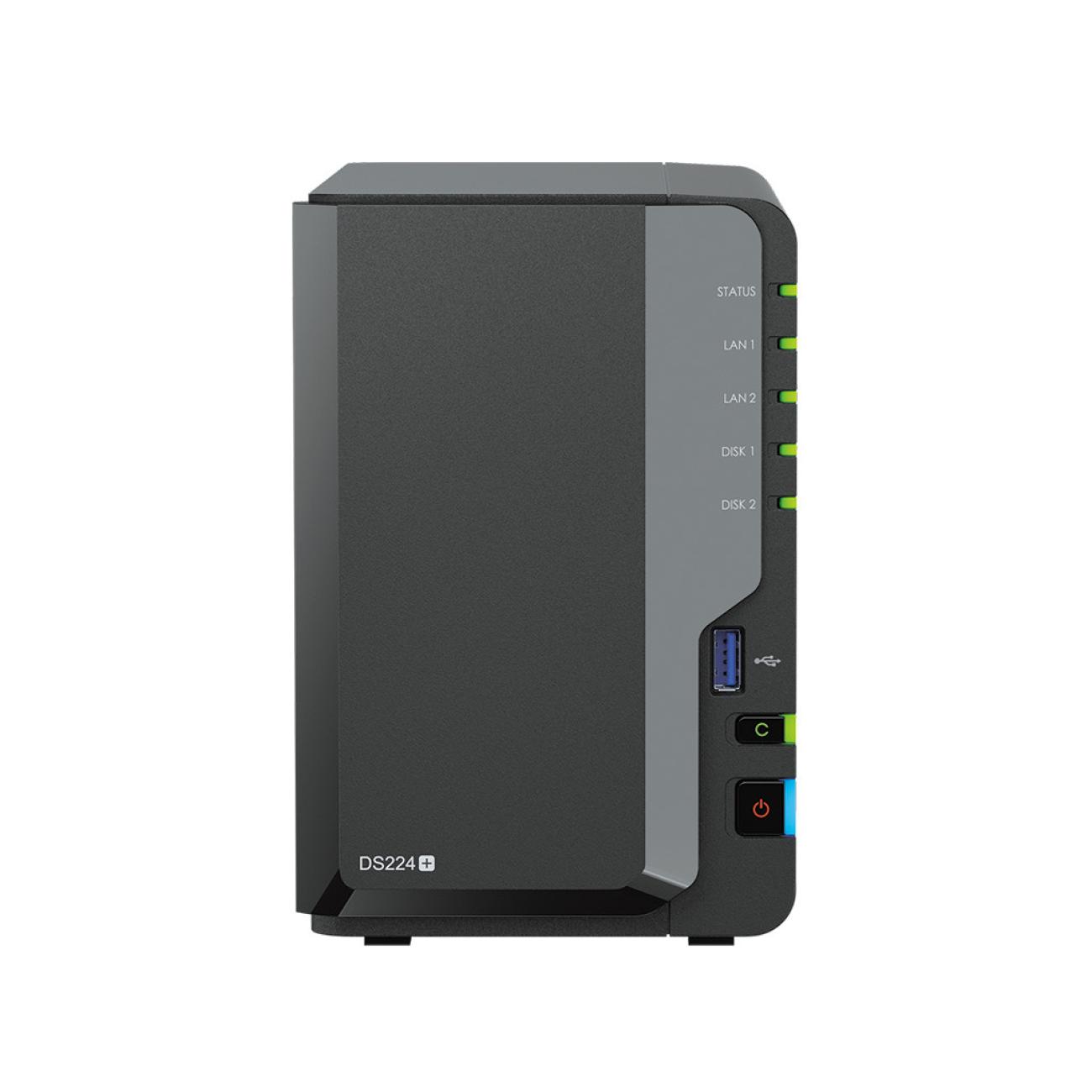 Synology DS224+ NAS 2 bay Intel Celeron J4125 2GB RAM Server di archiviazione nero