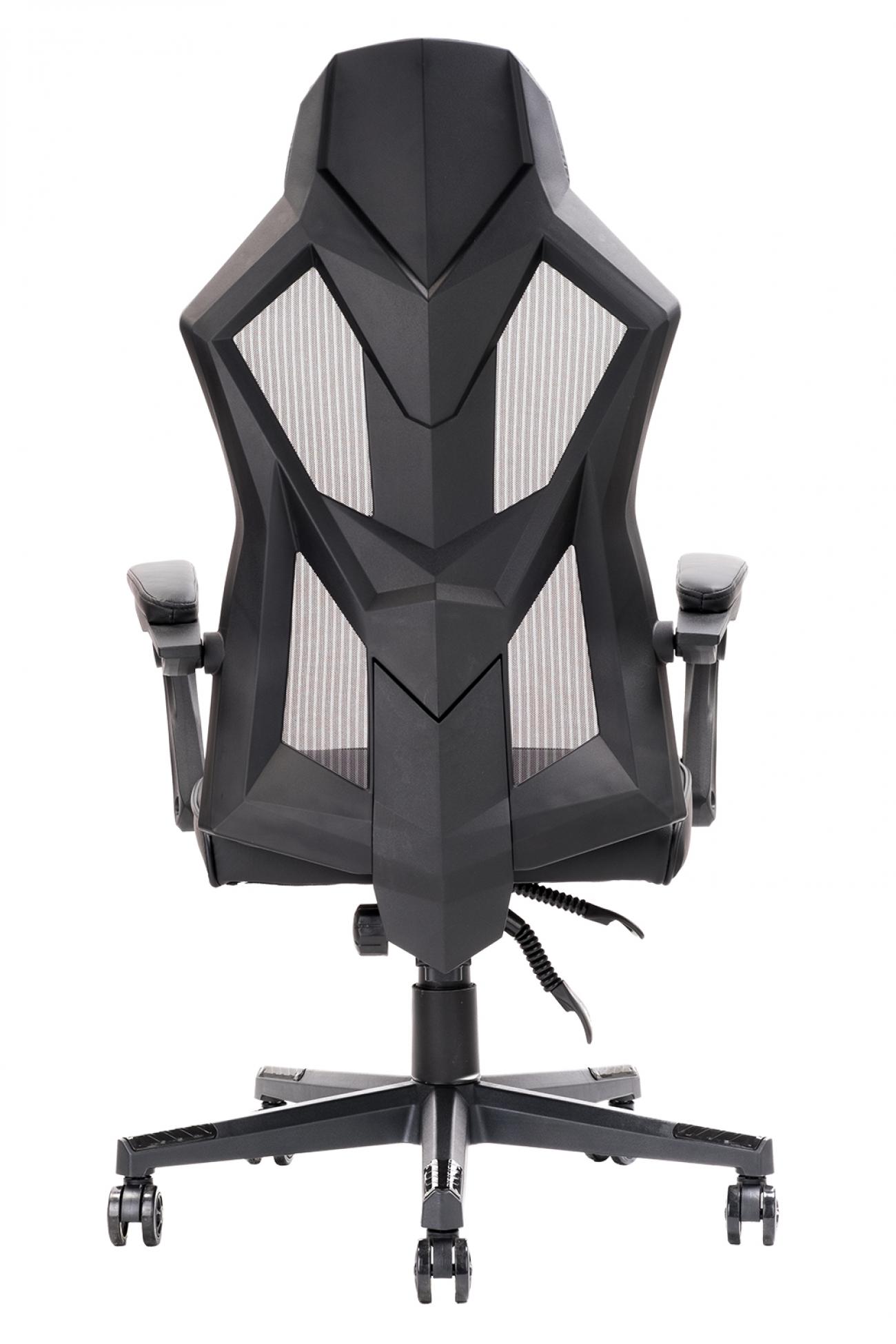 itek Gaming Chair 4CREATORS CF50 - PVC +Mesh, Schienale Reclinabile, Cuscino Lombare, Nero Nero