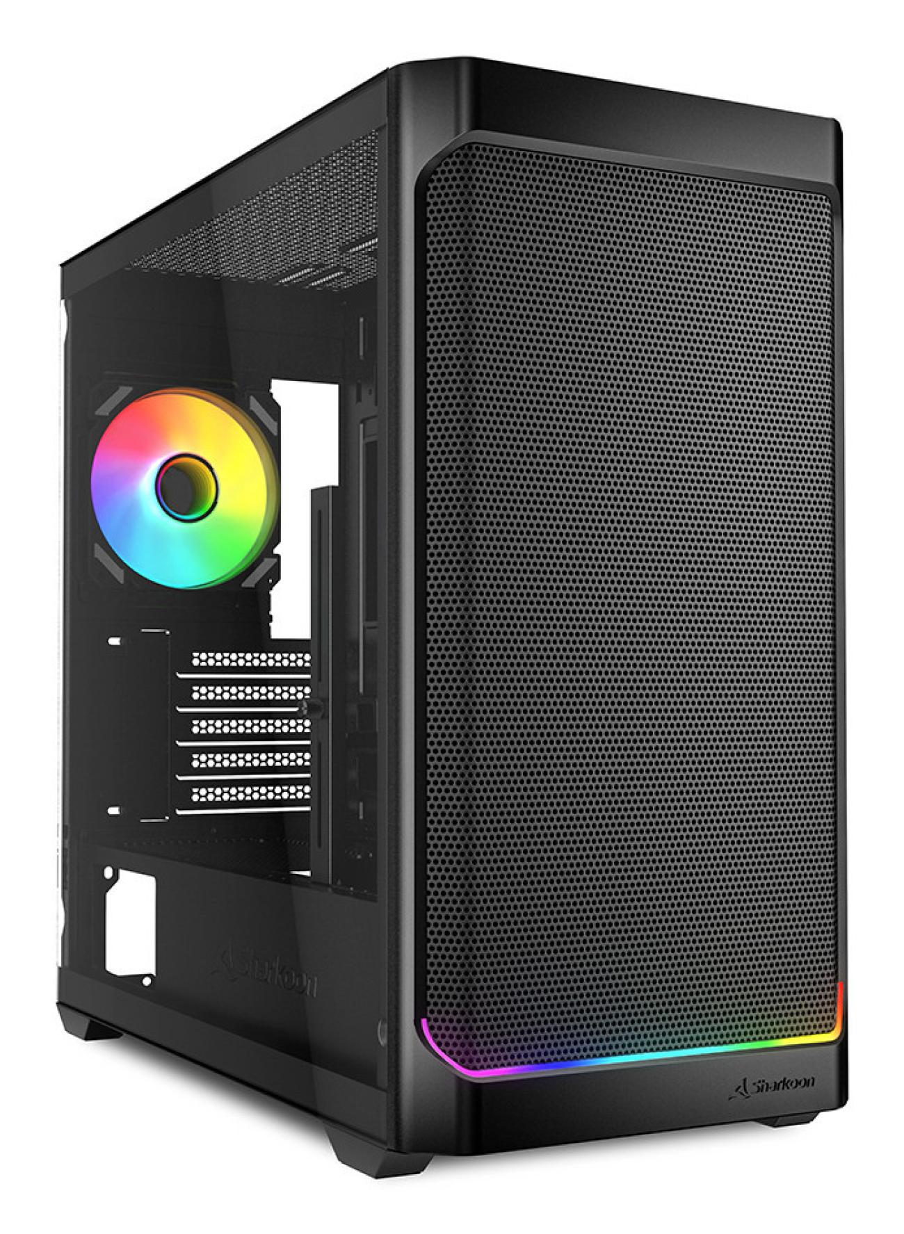 Sharkoon MK4W Case PC Micro Tower RGB Vetro Temperato Nero con Ventole