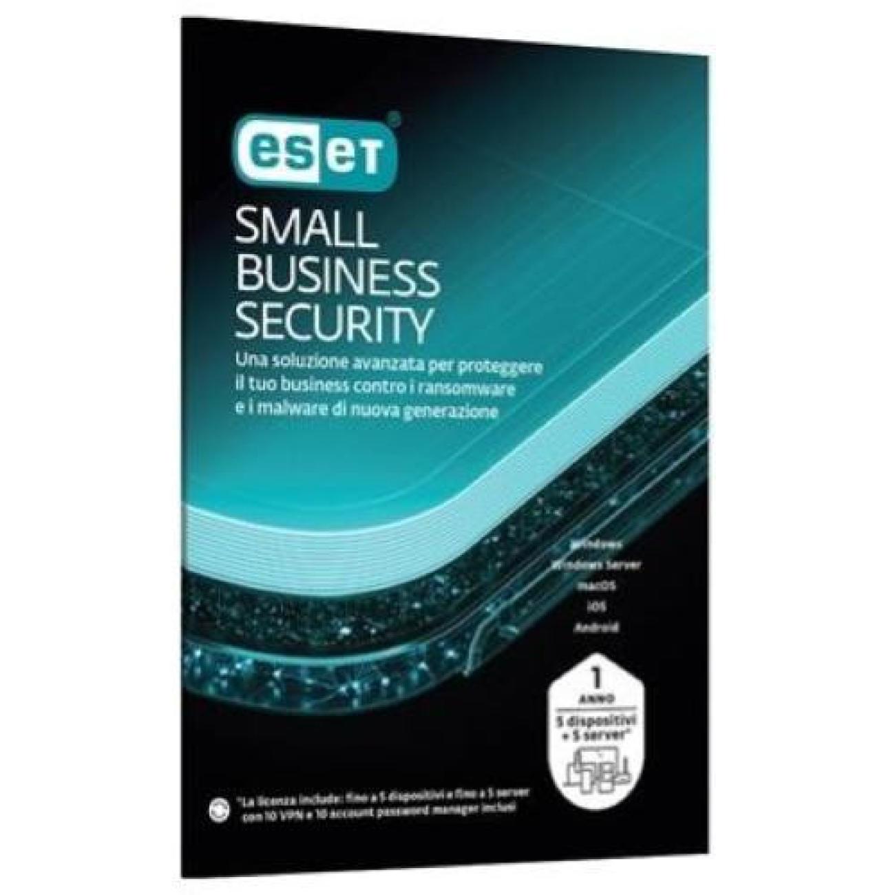 ESET Small Business Security 5 Client + 5 Server | Antivirus, VPN, Firewall | ESBS-N1-B5-BOX