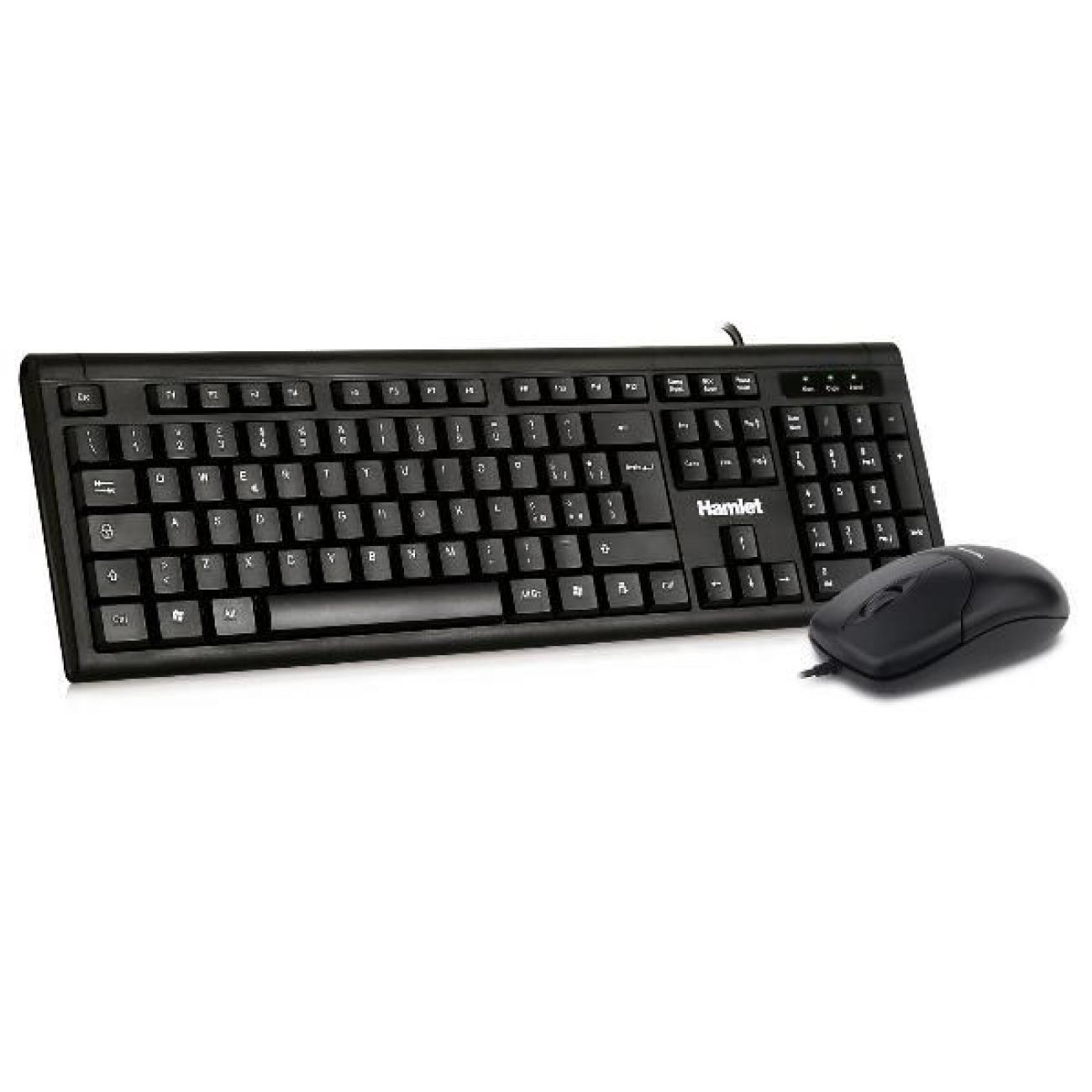 Hamlet Kit Tastiera e Mouse USB Nero Layout Italiano 1000 DPI XKKMICEU200