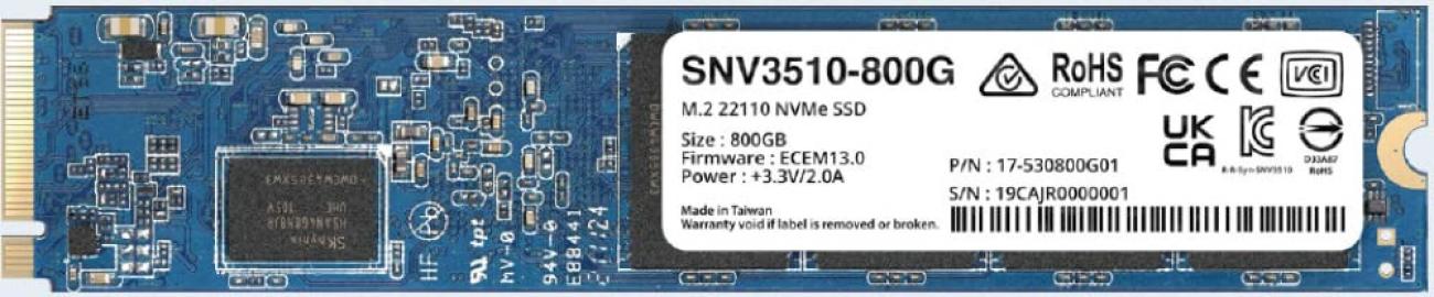 Synology SNV3510 SSD M.2 NVMe PCIe 800GB - VelocitÃ  Lettura 3100MB/s