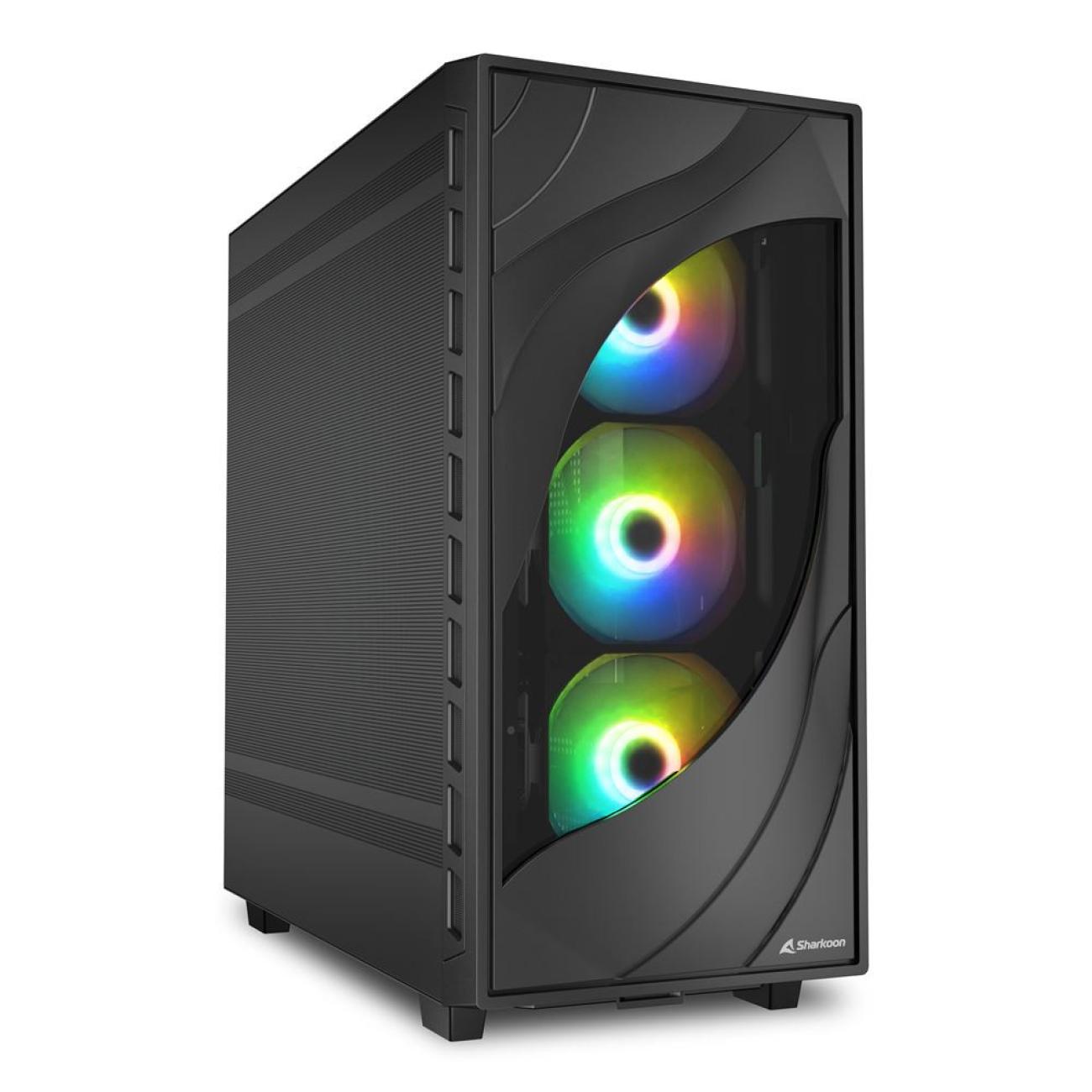 Sharkoon REBEL C80M Case PC Midi Tower ATX RGB Nero con USB 3.2 e Tipo C
