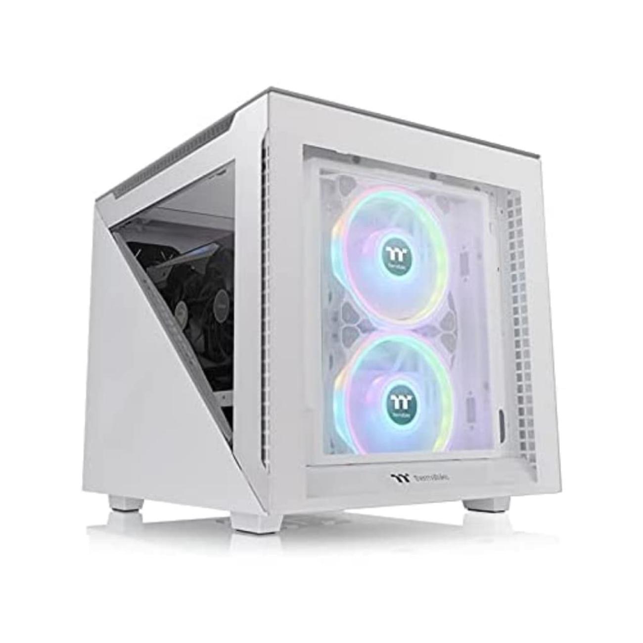 Thermaltake Divider 200 TG Case PC Micro ATX Vetro Temperato Bianco