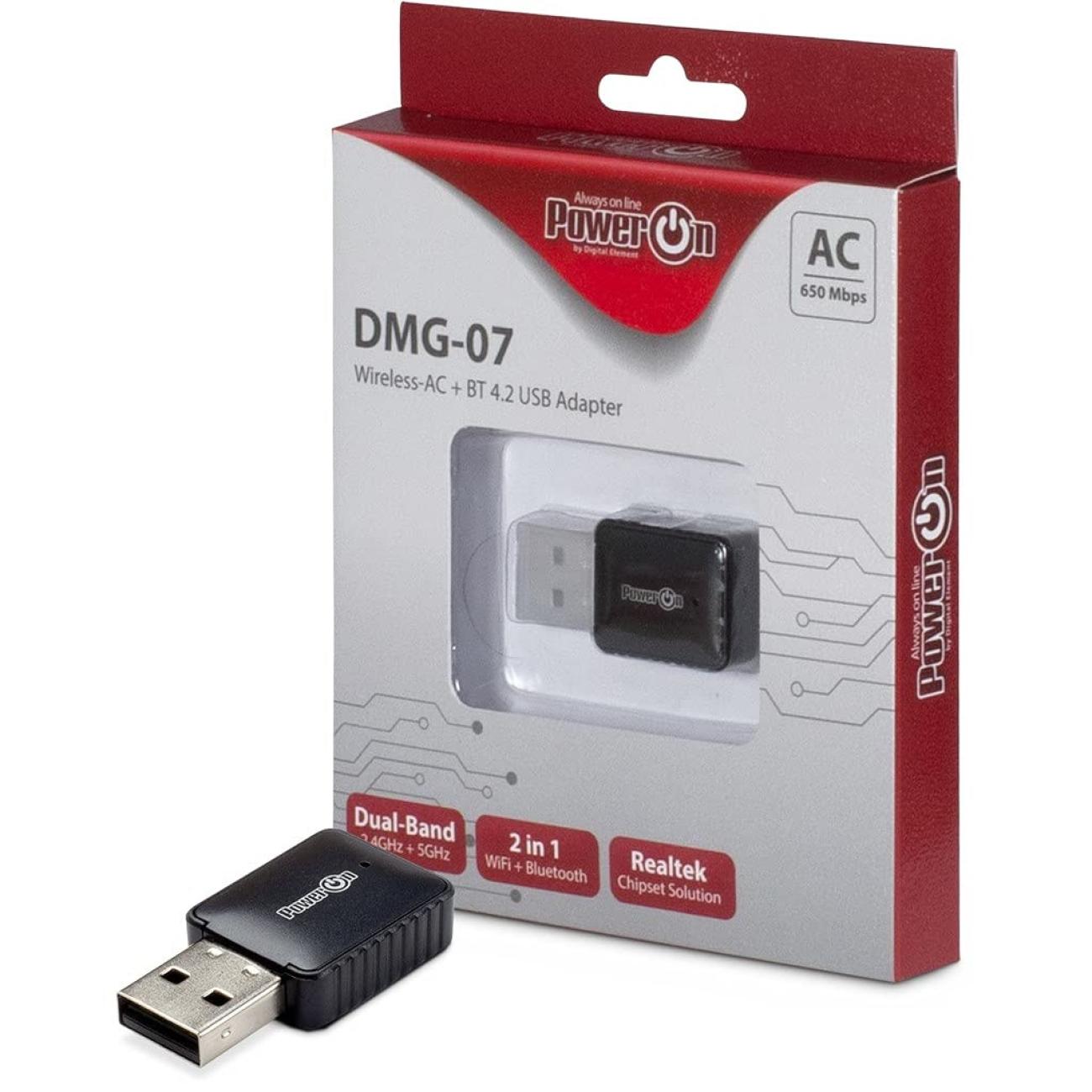 Inter-Tech Adattatore Wi-Fi/Bluetooth DMG-07 Dual Band Wi-Fi 5 e Bluetooth 4.2