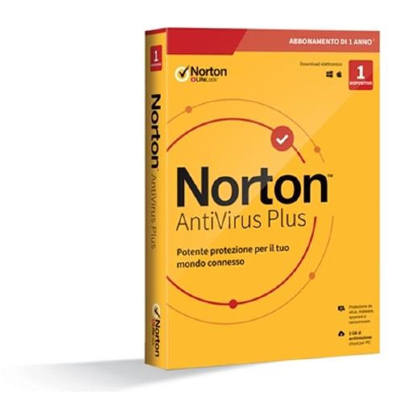 Norton AntiVirus Plus 2020 | Software Sicurezza 1 Licenza 1 Anno Multipiattaforma