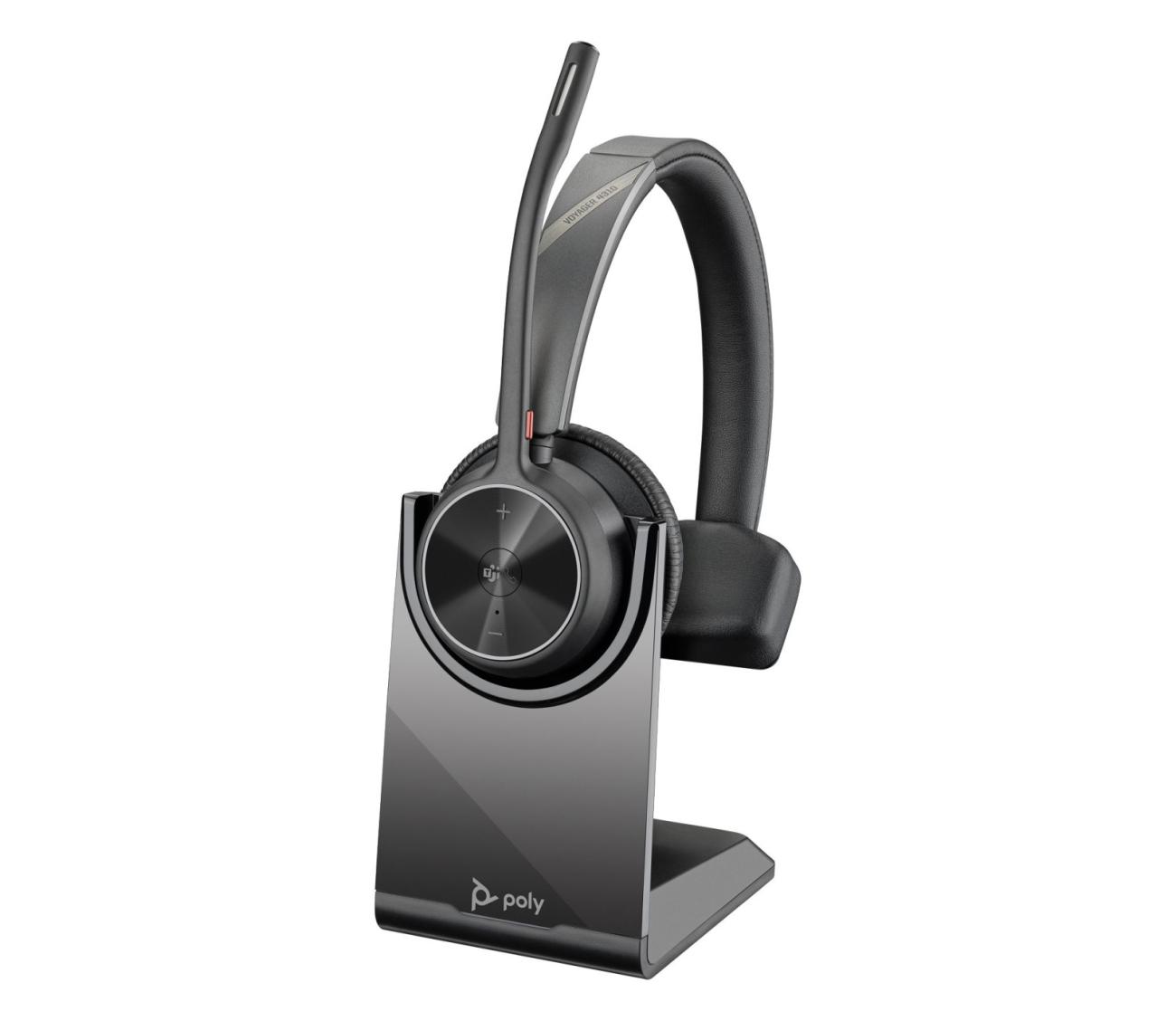 POLY Voyager 4310-M Cuffie Wireless USB-C per Microsoft Teams con Stand di Ricarica