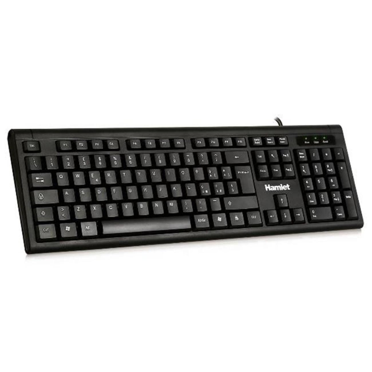 Hamlet Tastiera USB Layout Italiano Esteso Impermeabile IP52 Serie 200 Business Nero