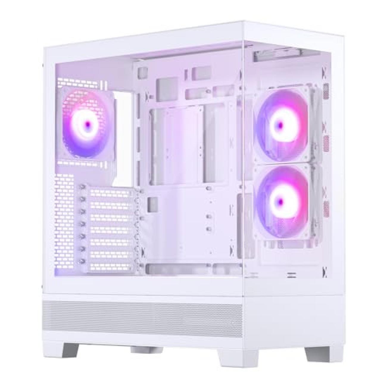 Phanteks Case Mid-Tower Bianco Vetro Temperato 3 Ventole PH-XT523V1_DWT01