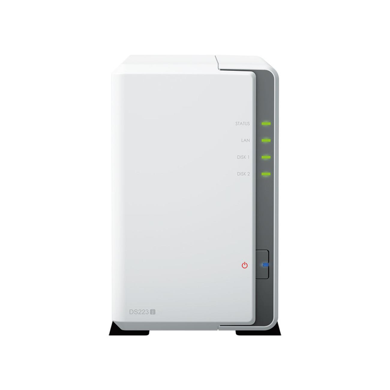 Synology DS223J NAS Server 2 bay Bianco 1GB RAM Realtek RTD1619B Gigabit LAN