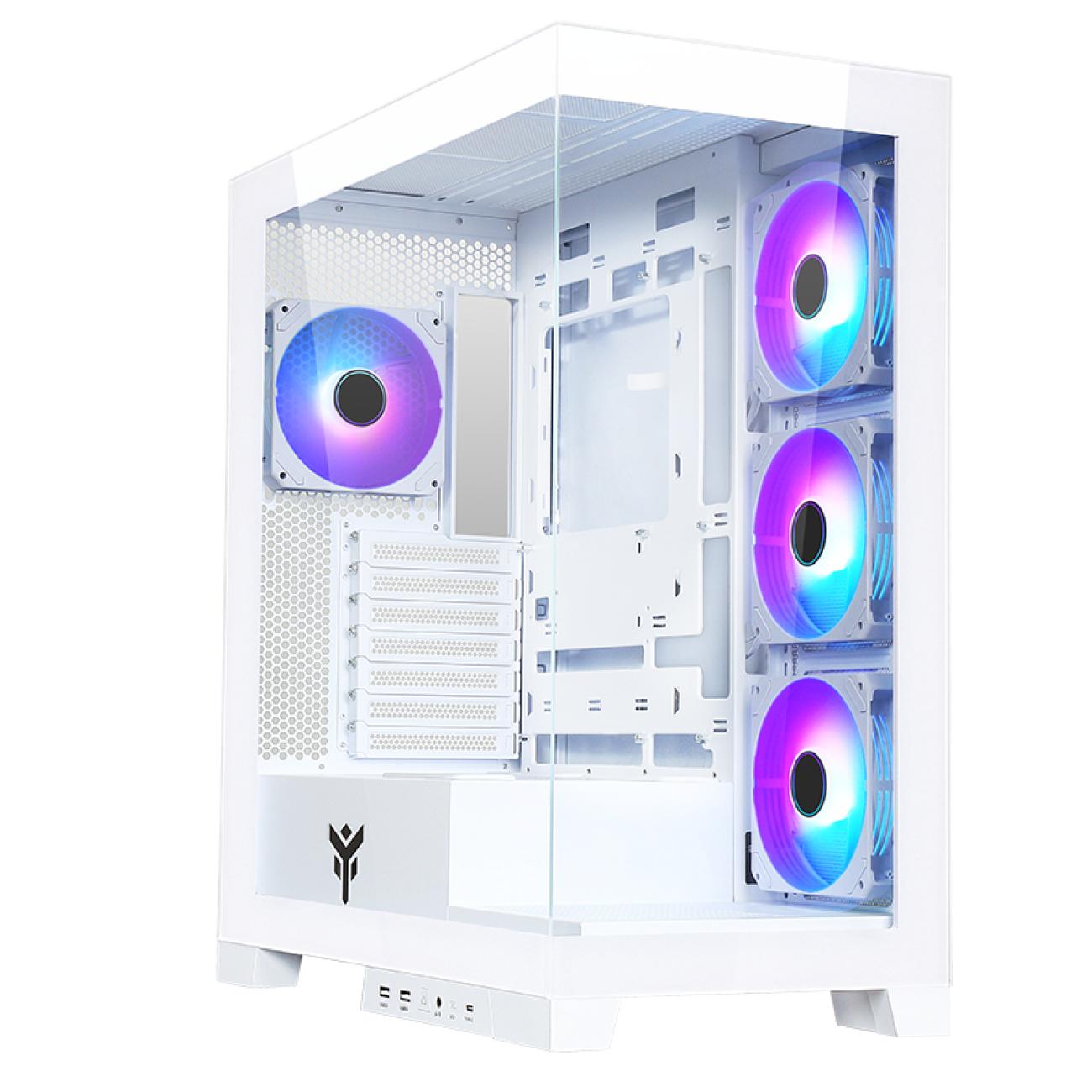 Case SHOWBUI 45W - Gaming Tower- ATX- 4x12cm ARGB fan- 2xUSB3- Type-C- Side & Front Panel...
