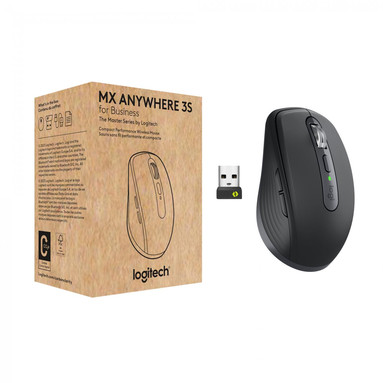 Logitech MX Anywhere 3S for Business mouse Mano destra RF senza fili Bluetooth Laser 8000 DPI