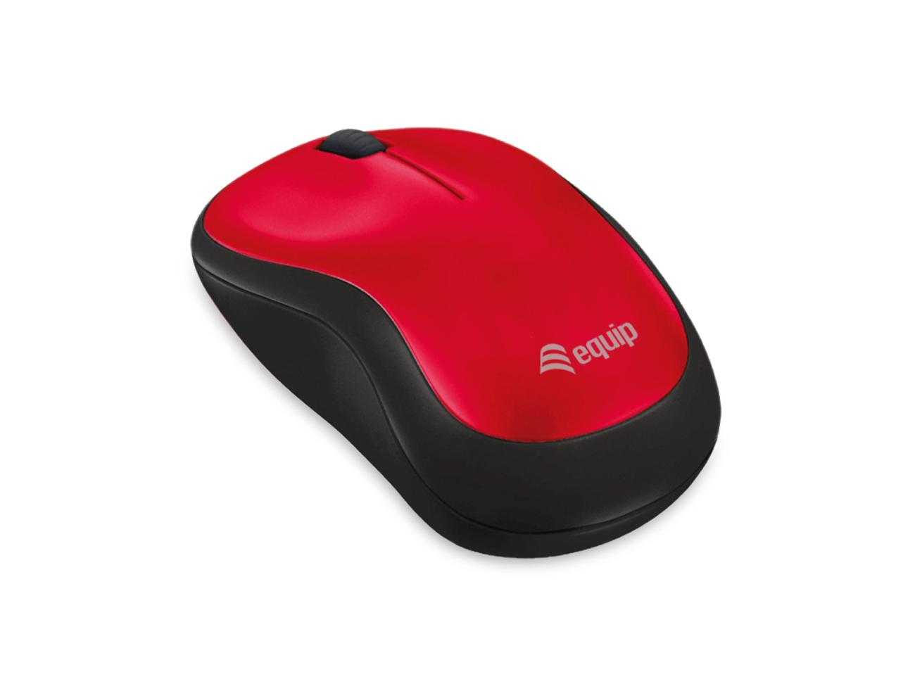 Mouse wireless Equip 245113 rosso ambidestro ottico per ufficio - 2 tasti