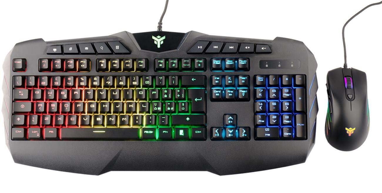 Combo Tastiera e Mouse T20 - Membrana- RGB- Multimediale- Mouse con software- RGB- Sensore P3212