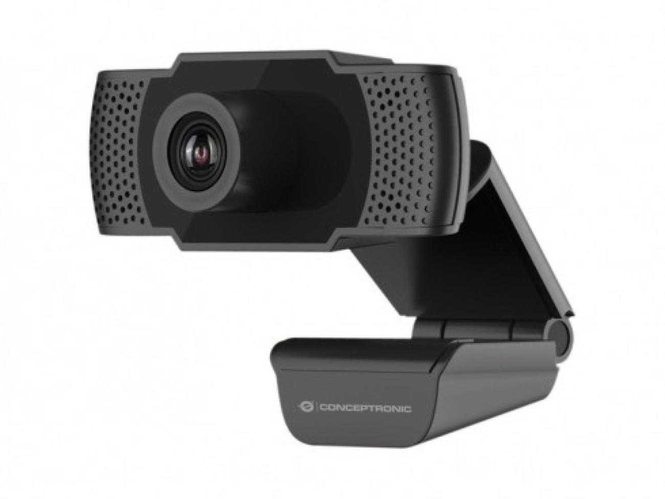 Conceptronic AMDIS01B Webcam Full HD 1080p 2MP USB con Microfono Integrato Nero