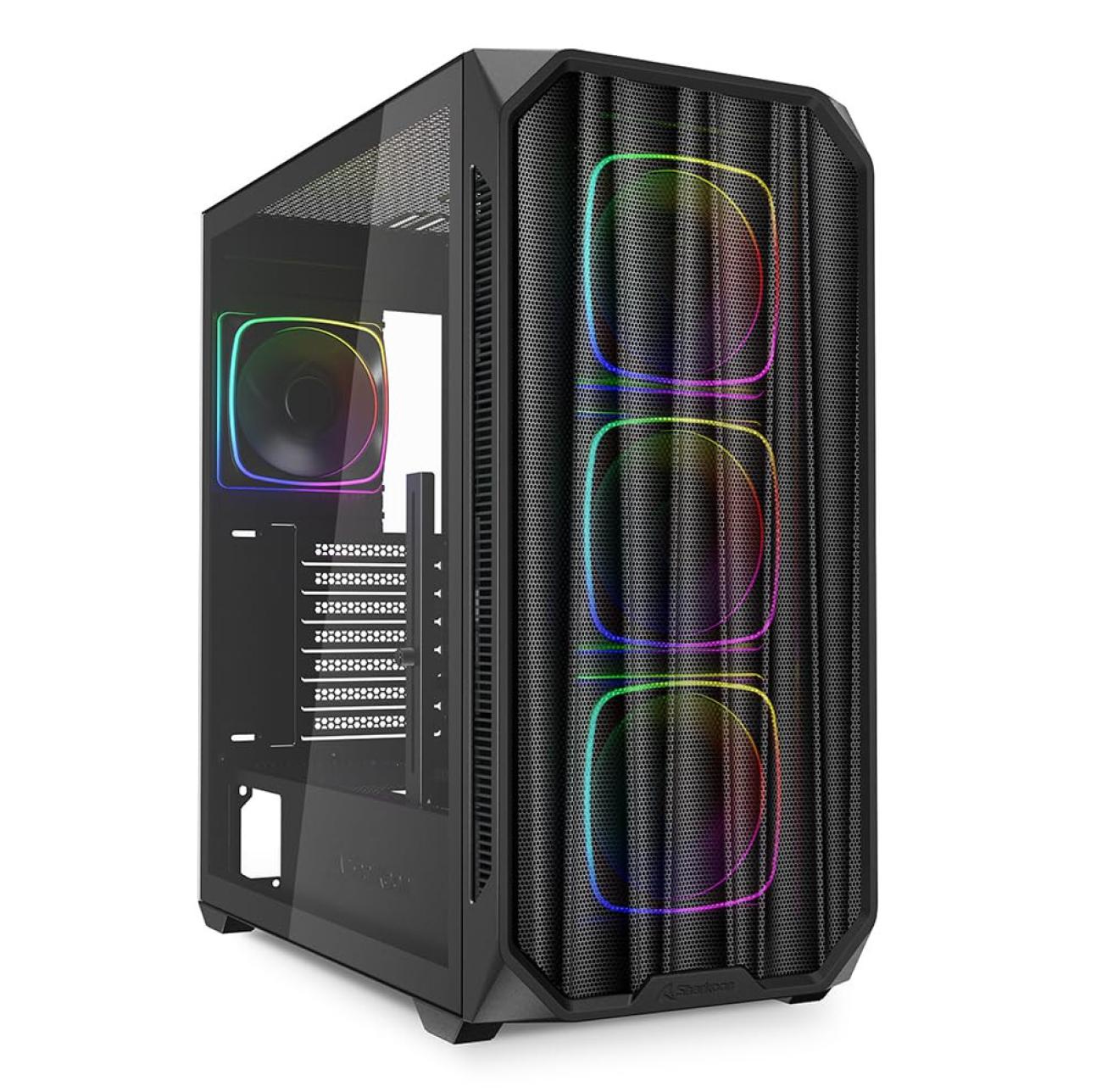 Sharkoon AK5M RGB Case ATX Vetro Temperato Pannello Frontale in Rete per PC