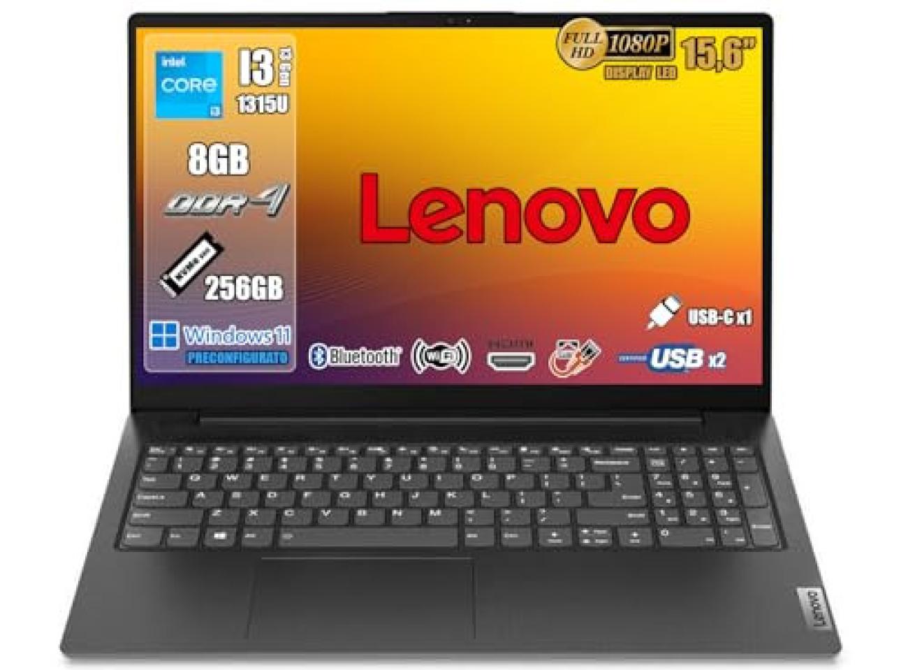 Lenovo V15 G4 Notebook i5-13420H 16GB RAM 256GB SSD Nero