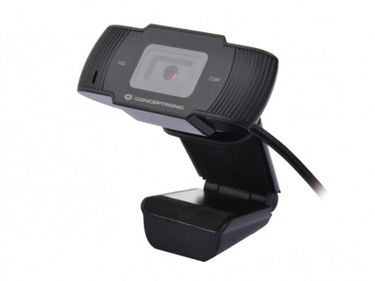 Conceptronic AMDIS Webcam HD 720P Nero USB 2.0 con Microfono Integrato 30fps