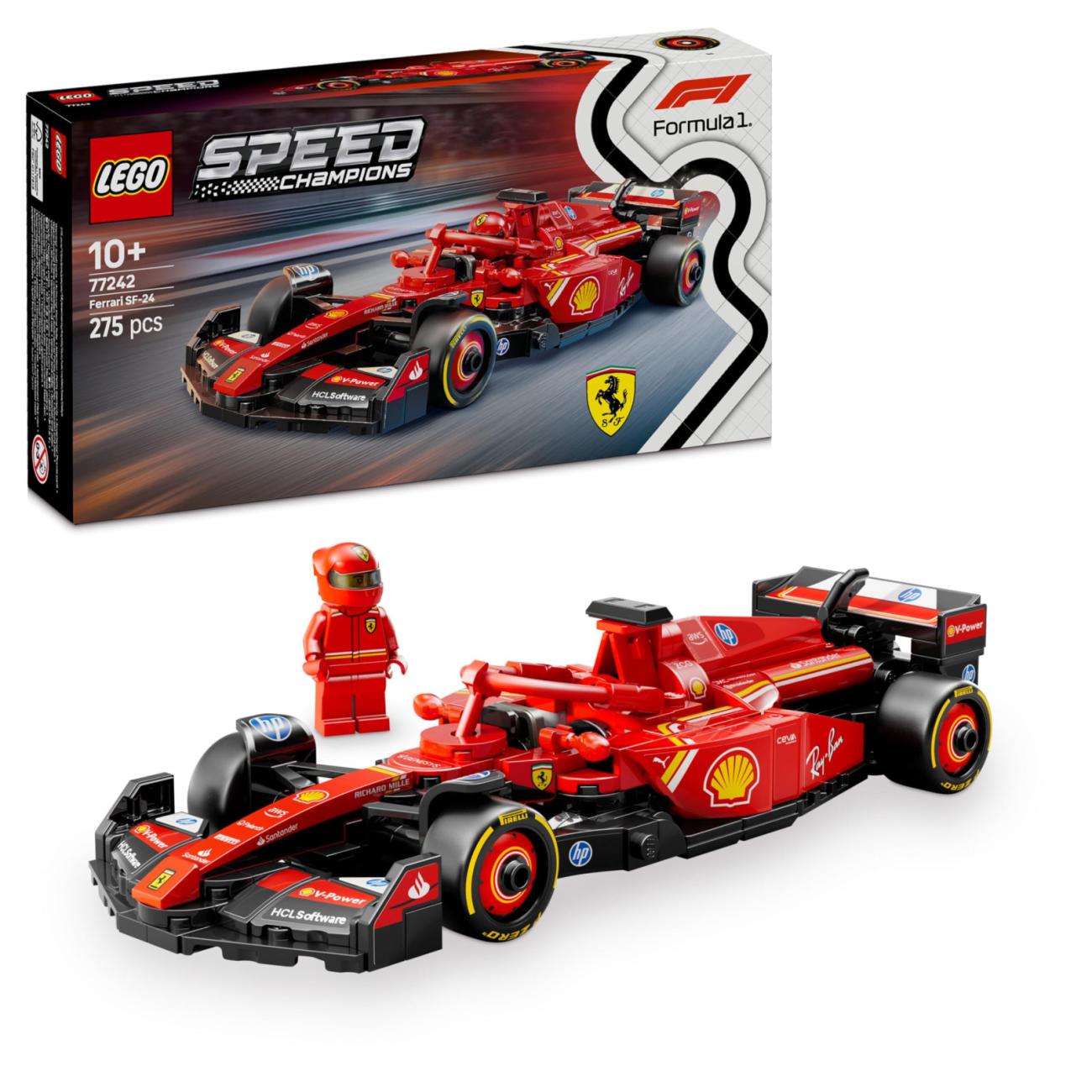 LEGO Auto da Corsa Ferrari F1 SF-24 77242 con Pilota - Modellino per 10+ Anni