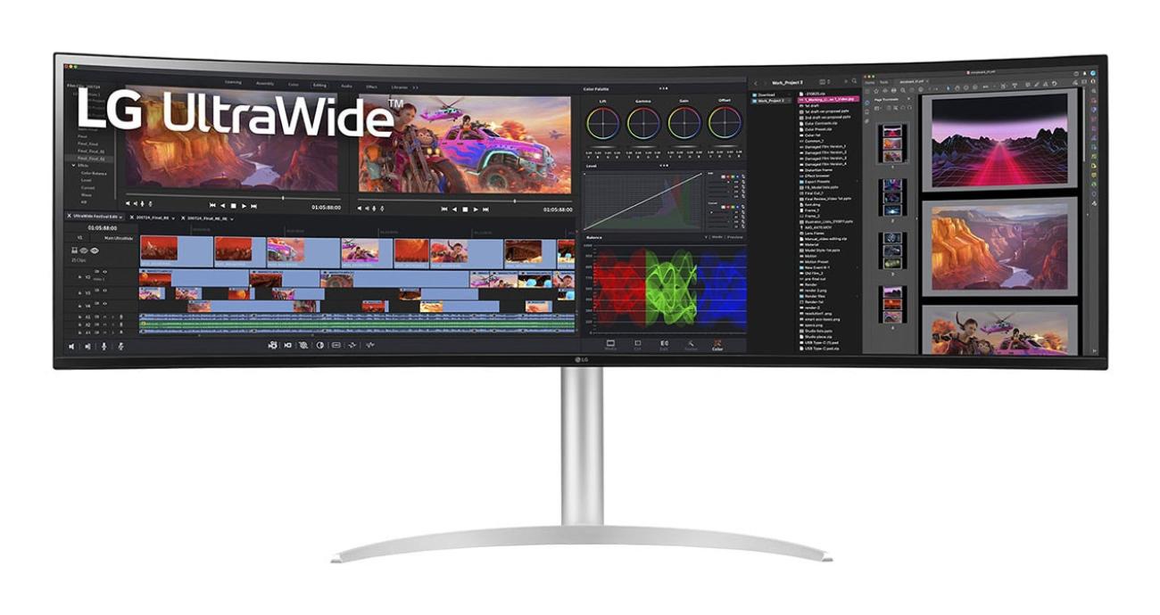 LG Monitor 49" UltraWide Dual Quad HD Curvo Bianco 144Hz - 5120x1440