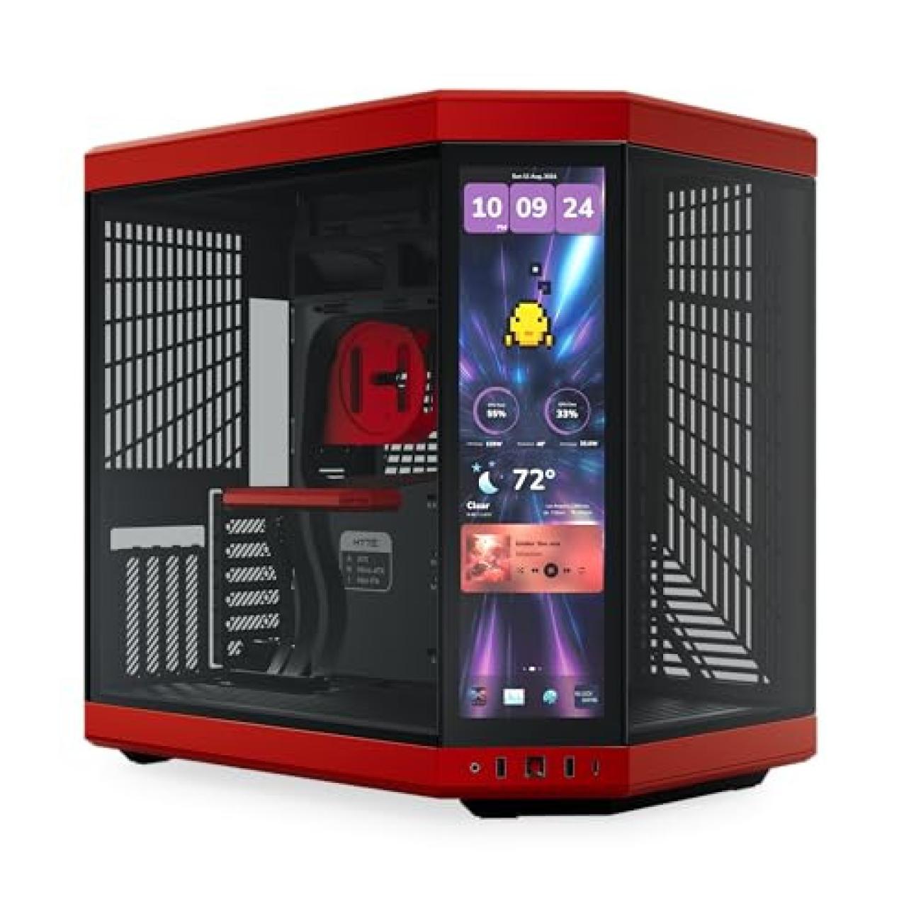HYTE Y70 Touch Case per PC Gaming ATX Midi Tower Rosso/Nero con Finestra Laterale