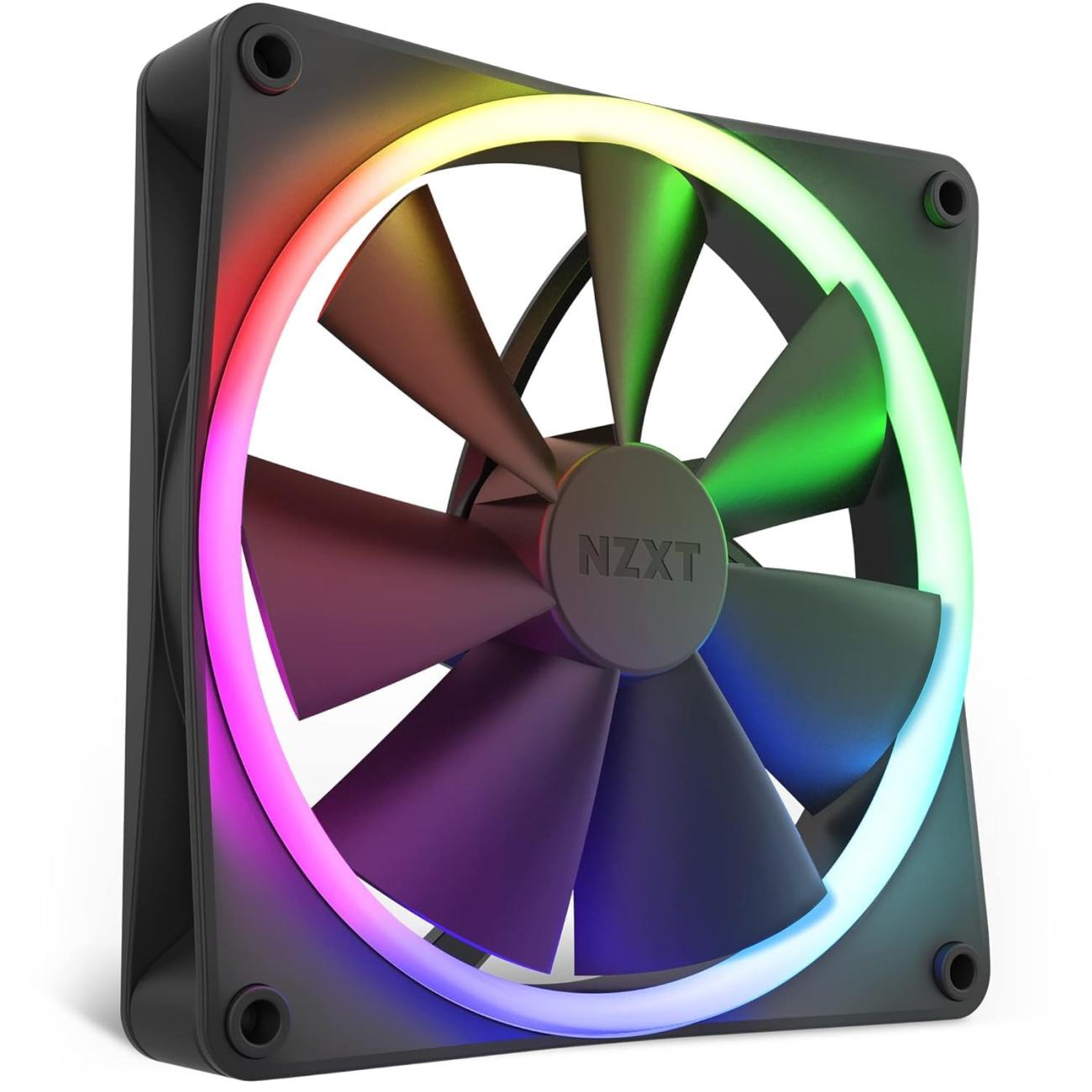 NZXT F140 RGB Ventola PC 140 mm Nero Silenziosa Illuminazione Personalizzabile